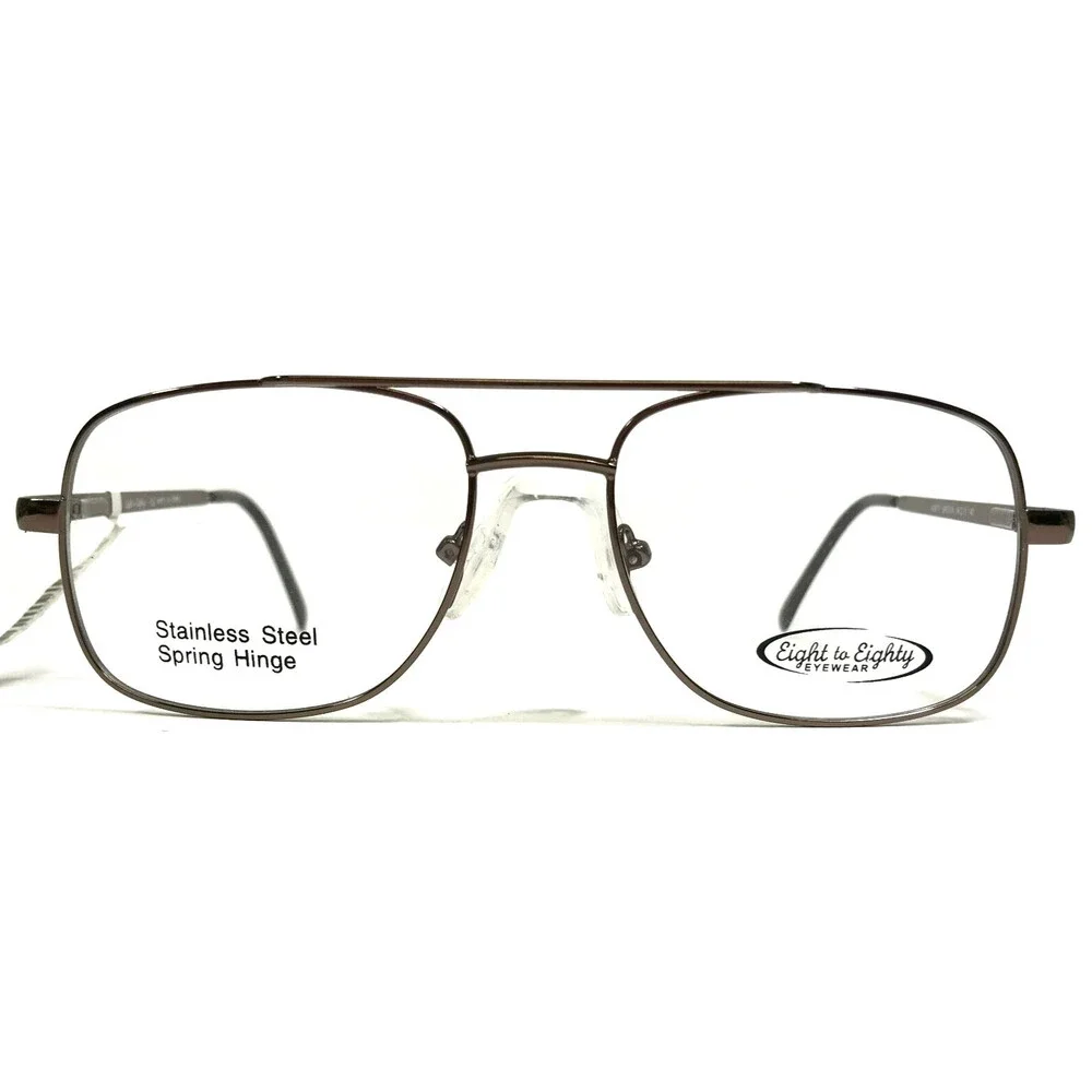 Eight to Eighty Eyeglasses Frames MORTY BROWN Square Full Rim 54-18-140